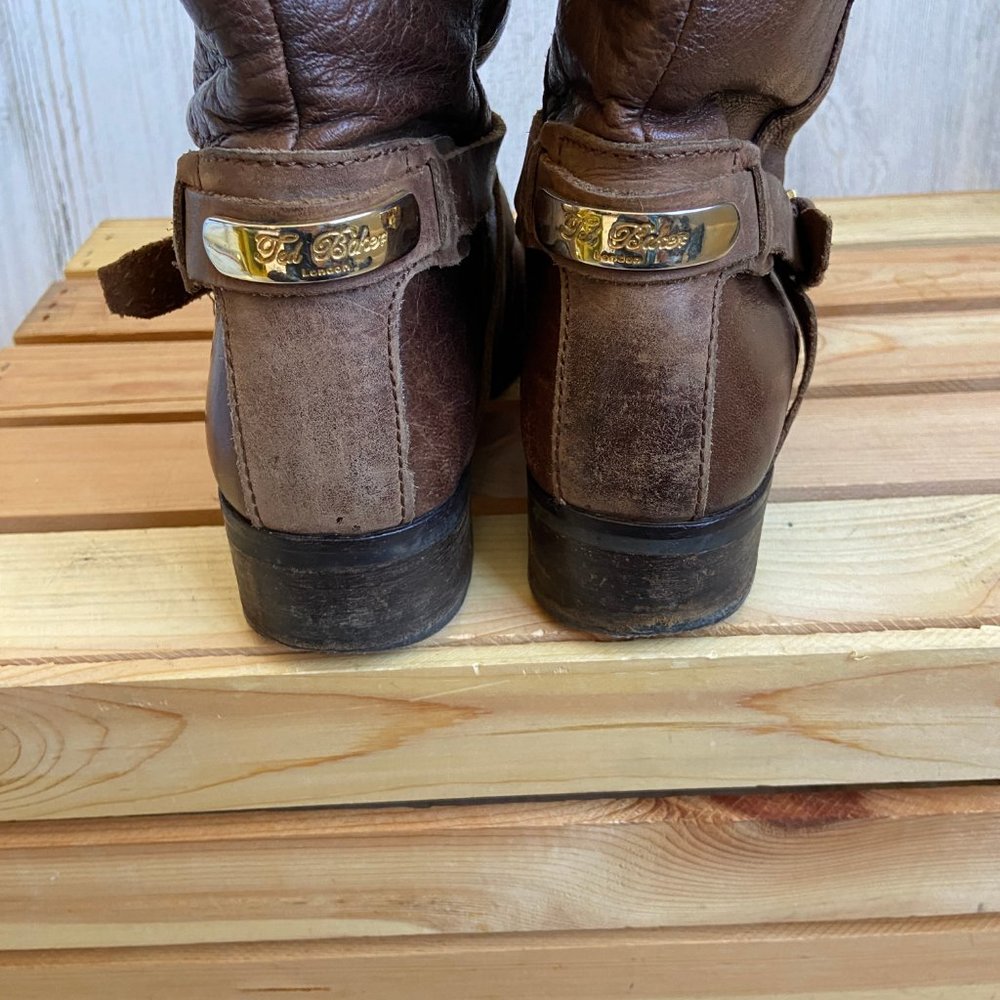 Ted Baker London Size 8 UK Size 6 Brown Leather Boots Buckle Mid Calf - Picture 5 of 10